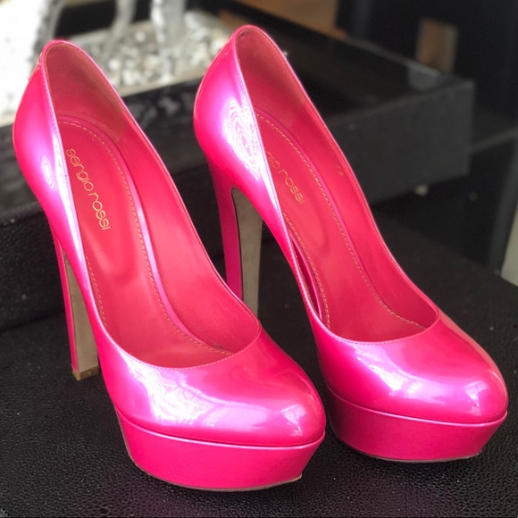 Metallic Pink Sergio Rossi Patent Leather Pumps - Picture 7 of 8